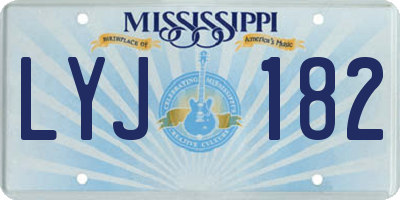 MS license plate LYJ182