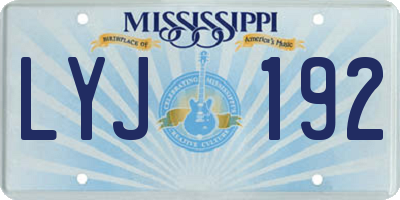 MS license plate LYJ192