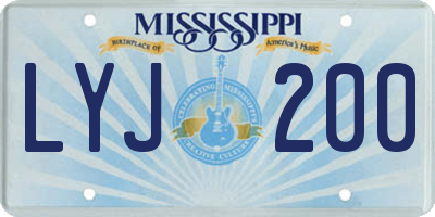 MS license plate LYJ200