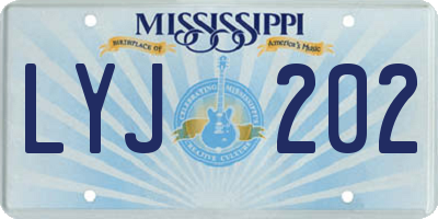 MS license plate LYJ202