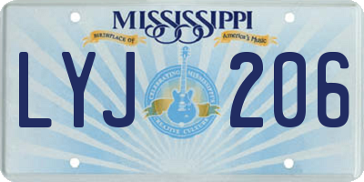 MS license plate LYJ206