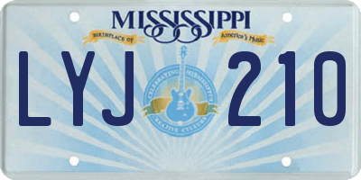 MS license plate LYJ210