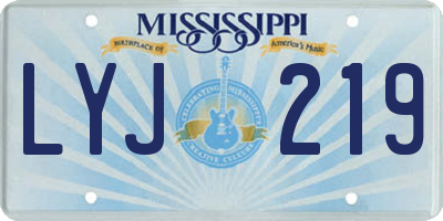 MS license plate LYJ219