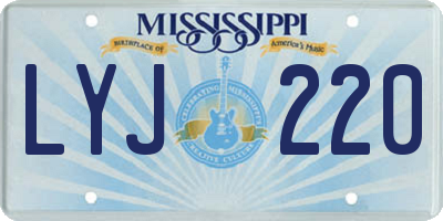 MS license plate LYJ220