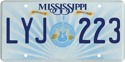MS license plate LYJ223