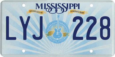 MS license plate LYJ228
