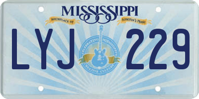 MS license plate LYJ229
