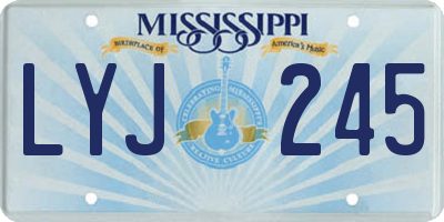 MS license plate LYJ245
