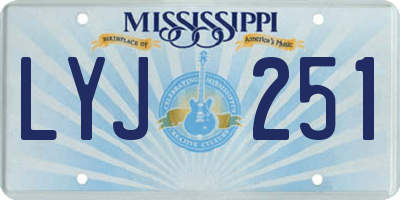 MS license plate LYJ251