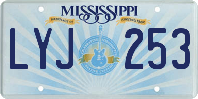 MS license plate LYJ253