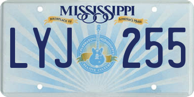 MS license plate LYJ255