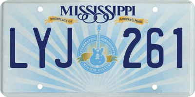 MS license plate LYJ261