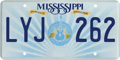 MS license plate LYJ262