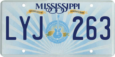 MS license plate LYJ263