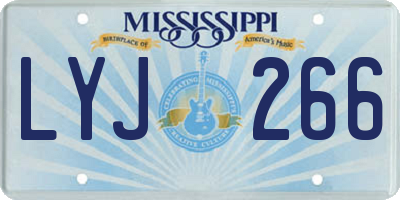 MS license plate LYJ266