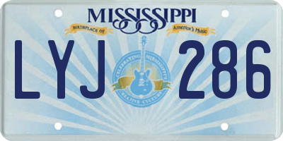 MS license plate LYJ286