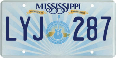 MS license plate LYJ287