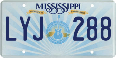 MS license plate LYJ288