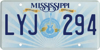 MS license plate LYJ294