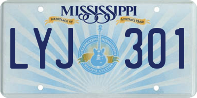 MS license plate LYJ301