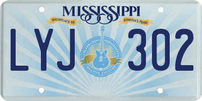 MS license plate LYJ302