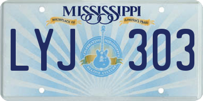 MS license plate LYJ303