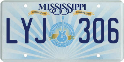 MS license plate LYJ306