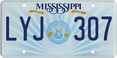 MS license plate LYJ307