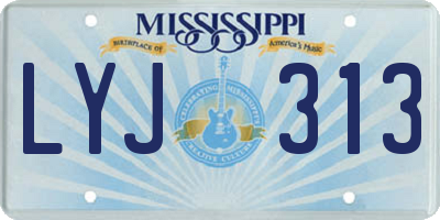 MS license plate LYJ313