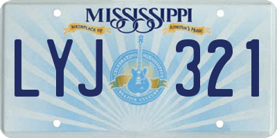 MS license plate LYJ321