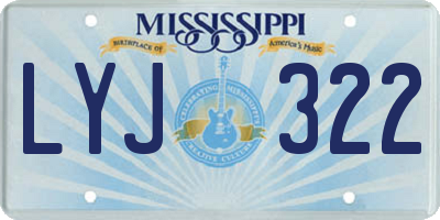 MS license plate LYJ322