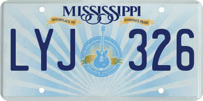 MS license plate LYJ326