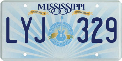 MS license plate LYJ329