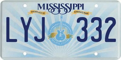 MS license plate LYJ332