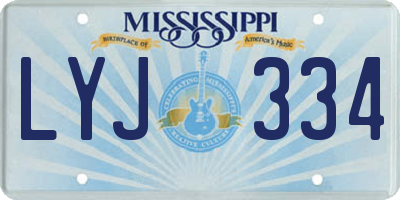 MS license plate LYJ334