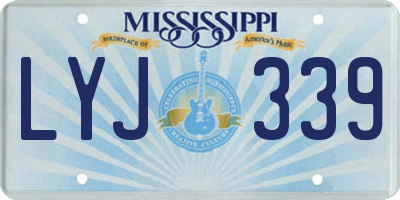 MS license plate LYJ339