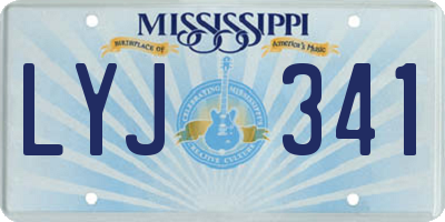 MS license plate LYJ341