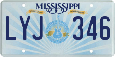 MS license plate LYJ346