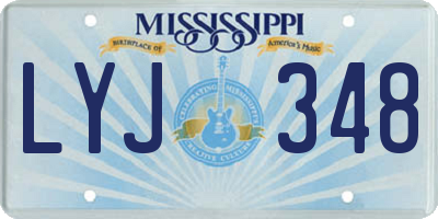MS license plate LYJ348