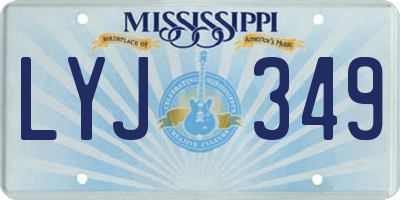 MS license plate LYJ349