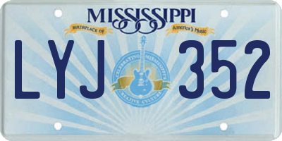 MS license plate LYJ352