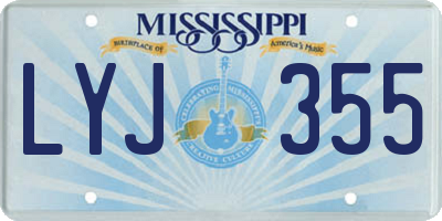 MS license plate LYJ355