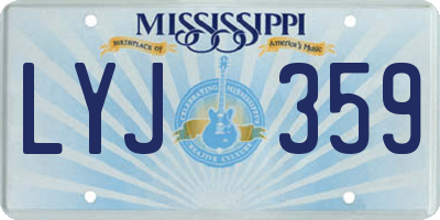 MS license plate LYJ359