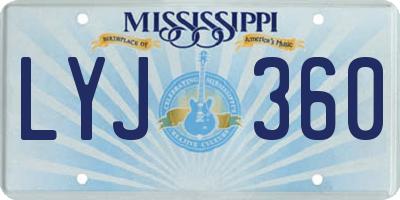MS license plate LYJ360