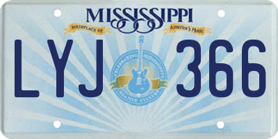 MS license plate LYJ366