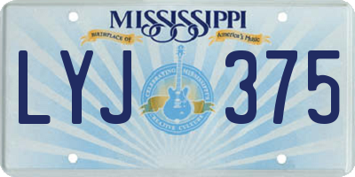 MS license plate LYJ375