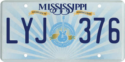MS license plate LYJ376
