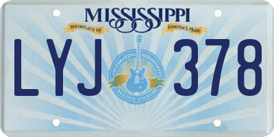 MS license plate LYJ378