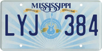 MS license plate LYJ384