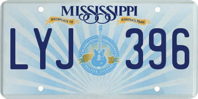 MS license plate LYJ396